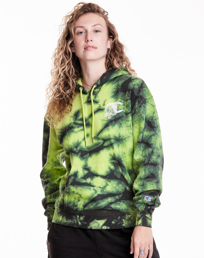 Champion Galaxy Dye Hoodie Dames - Groen/Zwart - Belgie 6023MXFPO